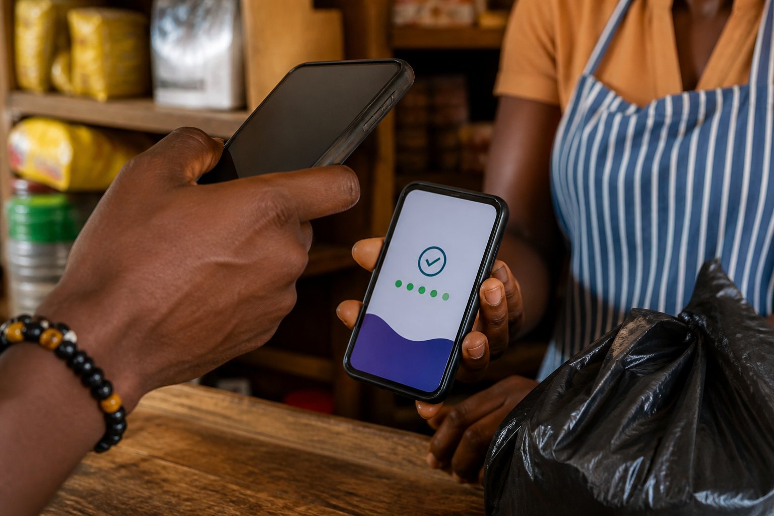 Mobile money payment flow in a Ghana app