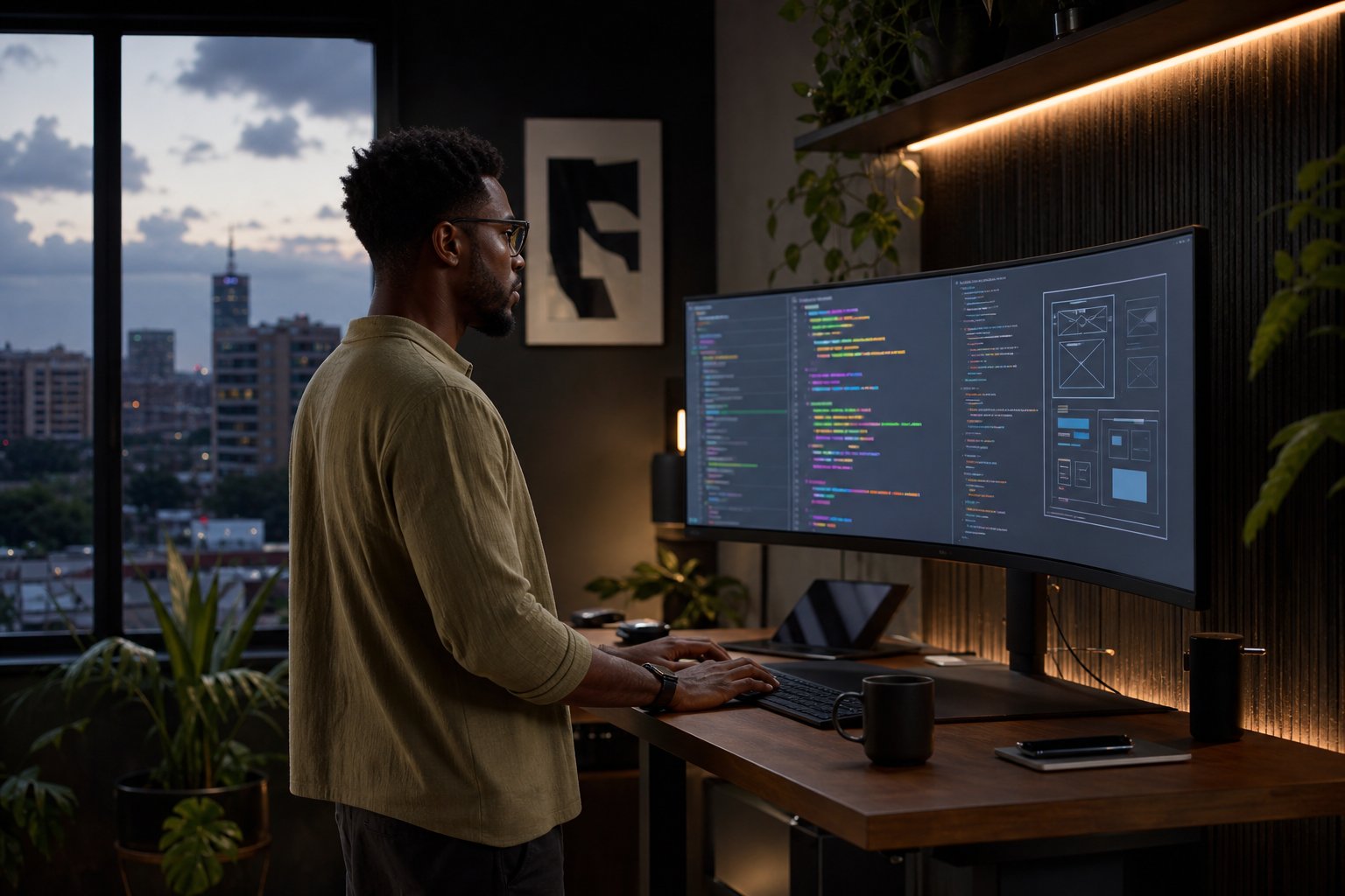 Website development in Ghana on a studio workstation